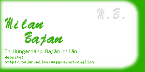 milan bajan business card