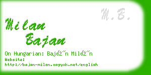 milan bajan business card